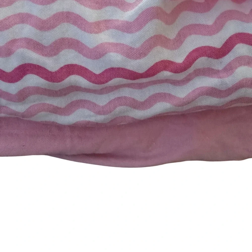Parent's Choice Pink White Chevron Wavy Pattern Cotton Crib Sheet Set 2 Pack